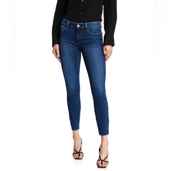 Paige Women's Blue Verdugo Ankle Skinny Jeans With Raw Hem Size 27 - Picture 1 of 12
